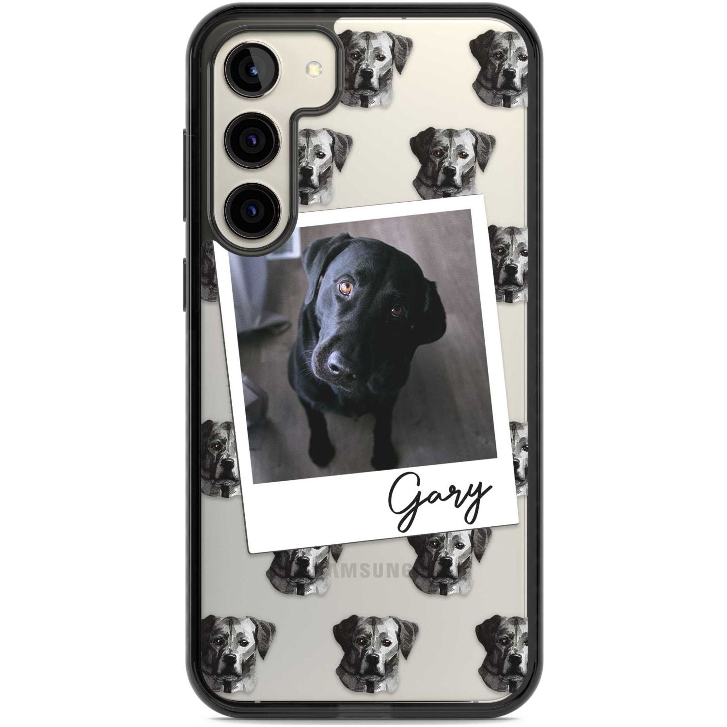 Personalised Labrador, Black - Dog Photo Custom Phone Case Samsung S22 Plus / Black Impact Case,Samsung S23 Plus / Black Impact Case Blanc Space