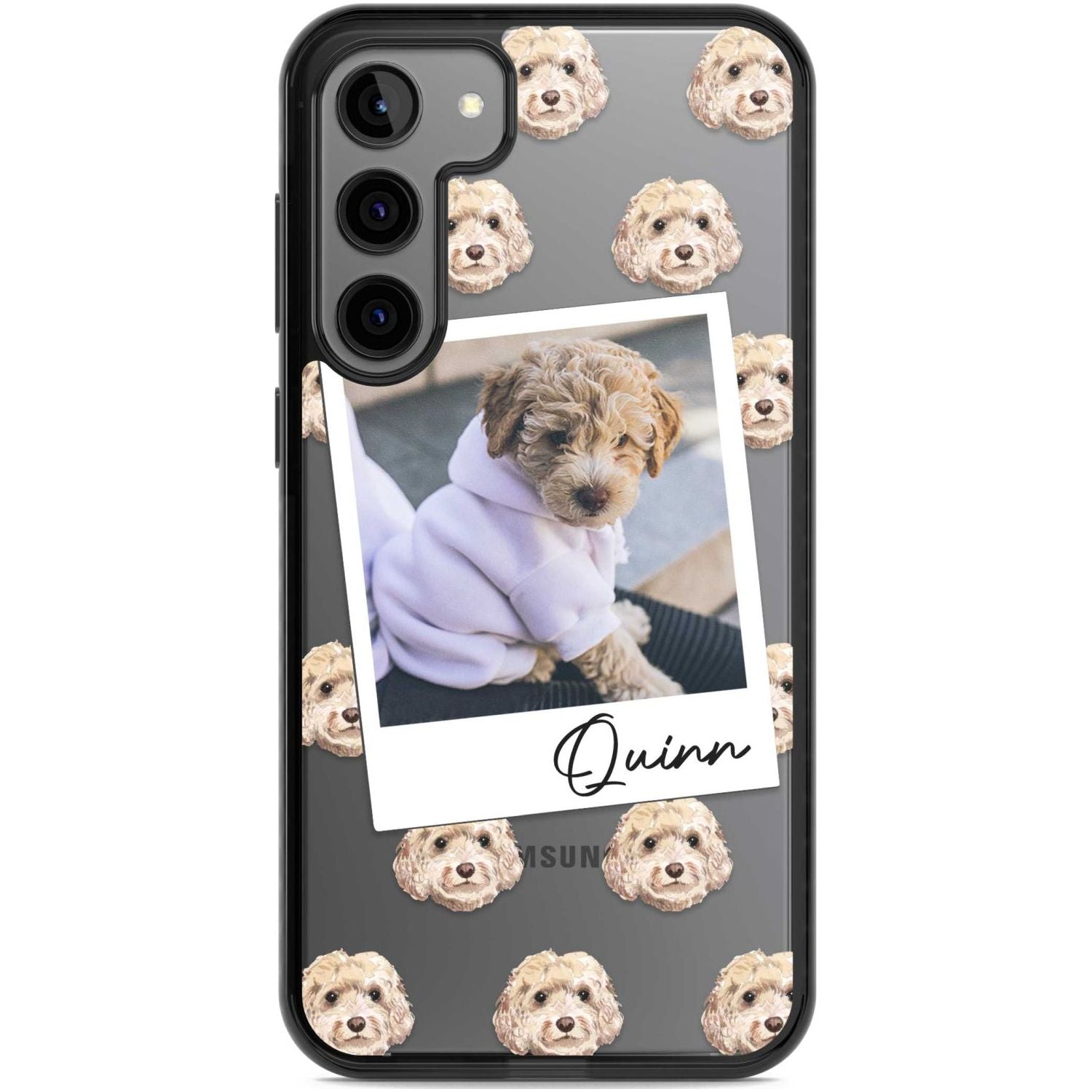 Personalised Cockapoo, Cream - Dog Photo Custom Phone Case Samsung S22 Plus / Black Impact Case,Samsung S23 Plus / Black Impact Case Blanc Space