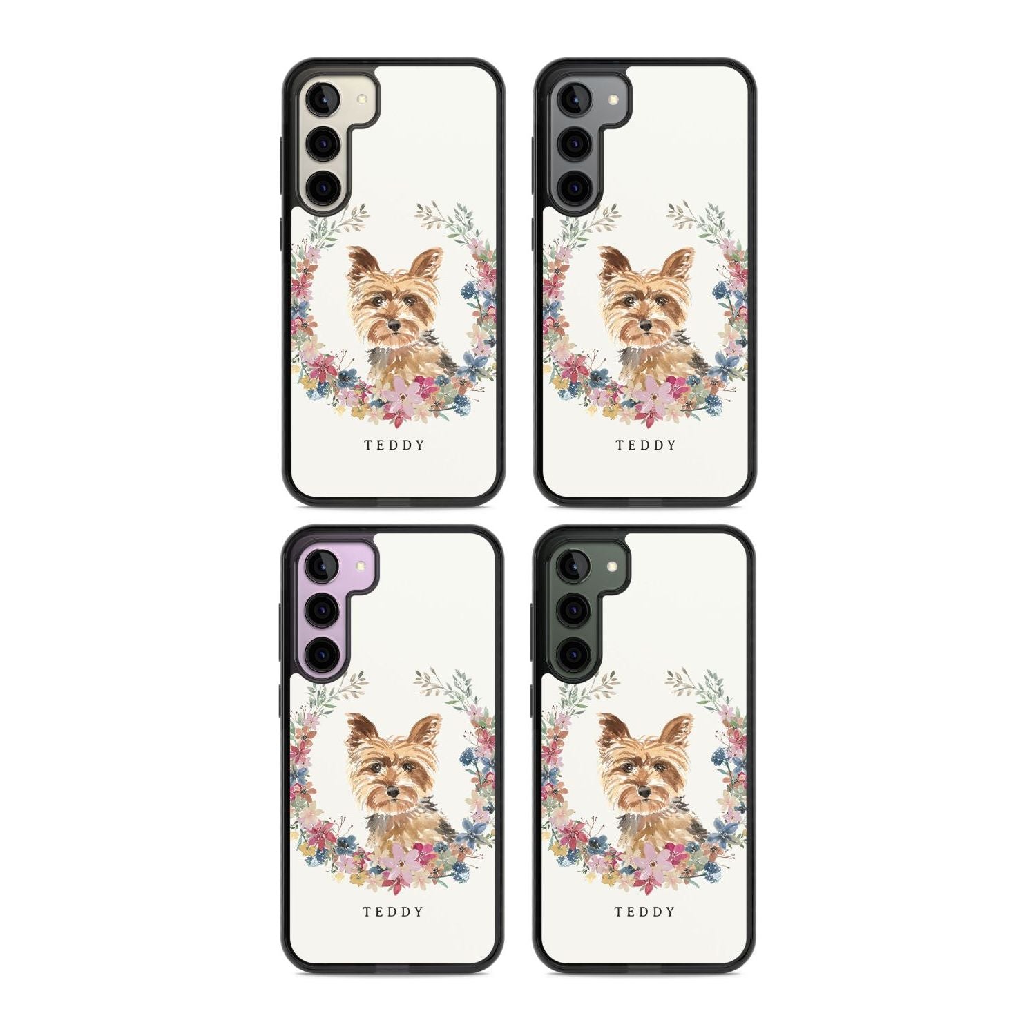 Personalised Yorkshire Terrier Floral Portrait