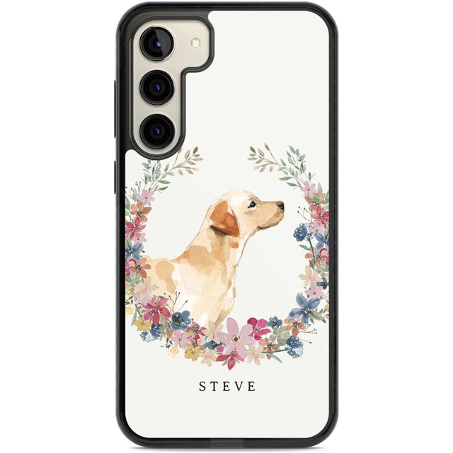 Personalised Yellow Labrador - Watercolour Dog Portrait Custom Phone Case Samsung S22 Plus / Black Impact Case,Samsung S23 Plus / Black Impact Case Blanc Space