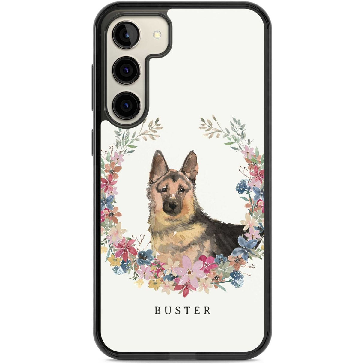 Personalised German Shepherd - Watercolour Dog Portrait Custom Phone Case Samsung S22 Plus / Black Impact Case,Samsung S23 Plus / Black Impact Case Blanc Space