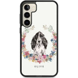 Personalised Black Cocker Spaniel - Watercolour Dog Portrait Custom Phone Case Samsung S22 Plus / Black Impact Case,Samsung S23 Plus / Black Impact Case Blanc Space