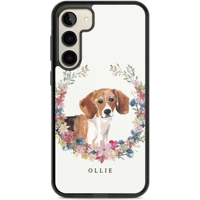 Personalised Beagle - Watercolour Dog Portrait Custom Phone Case Samsung S22 Plus / Black Impact Case,Samsung S23 Plus / Black Impact Case Blanc Space