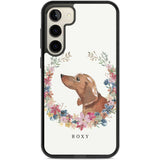 Personalised Tan Dachshund - Watercolour Dog Portrait Custom Phone Case Samsung S22 Plus / Black Impact Case,Samsung S23 Plus / Black Impact Case Blanc Space