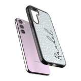 Personalised Vertical Cursive & Dots Custom Phone Case iPhone 15 Pro Max / Black Impact Case,iPhone 15 Plus / Black Impact Case,iPhone 15 Pro / Black Impact Case,iPhone 15 / Black Impact Case,iPhone 15 Pro Max / Impact Case,iPhone 15 Plus / Impact Case,iPhone 15 Pro / Impact Case,iPhone 15 / Impact Case,iPhone 15 Pro Max / Magsafe Black Impact Case,iPhone 15 Plus / Magsafe Black Impact Case,iPhone 15 Pro / Magsafe Black Impact Case,iPhone 15 / Magsafe Black Impact Case,iPhone 14 Pro Max / Black Impact Case,