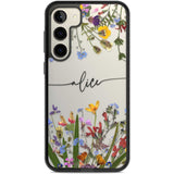 Personalised Wildflower Floral Custom Phone Case Samsung S22 Plus / Black Impact Case,Samsung S23 Plus / Black Impact Case Blanc Space