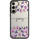 Personalised Purple Violets Custom Phone Case Samsung S22 Plus / Black Impact Case,Samsung S23 Plus / Black Impact Case Blanc Space