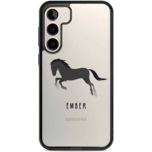 Personalised Black Horse Custom Phone Case Samsung S22 Plus / Black Impact Case,Samsung S23 Plus / Black Impact Case Blanc Space