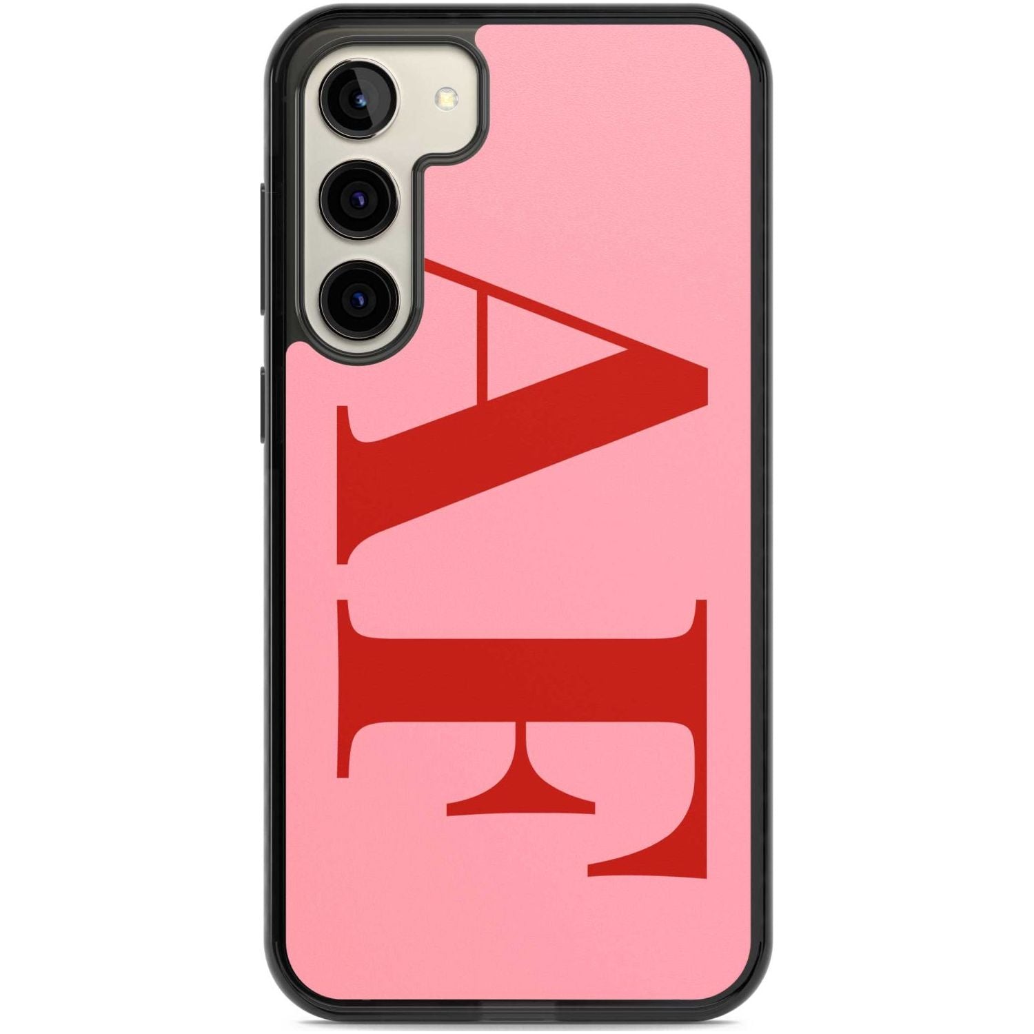 Personalised Red & Pink Letters Custom Phone Case Samsung S22 Plus / Black Impact Case,Samsung S23 Plus / Black Impact Case Blanc Space