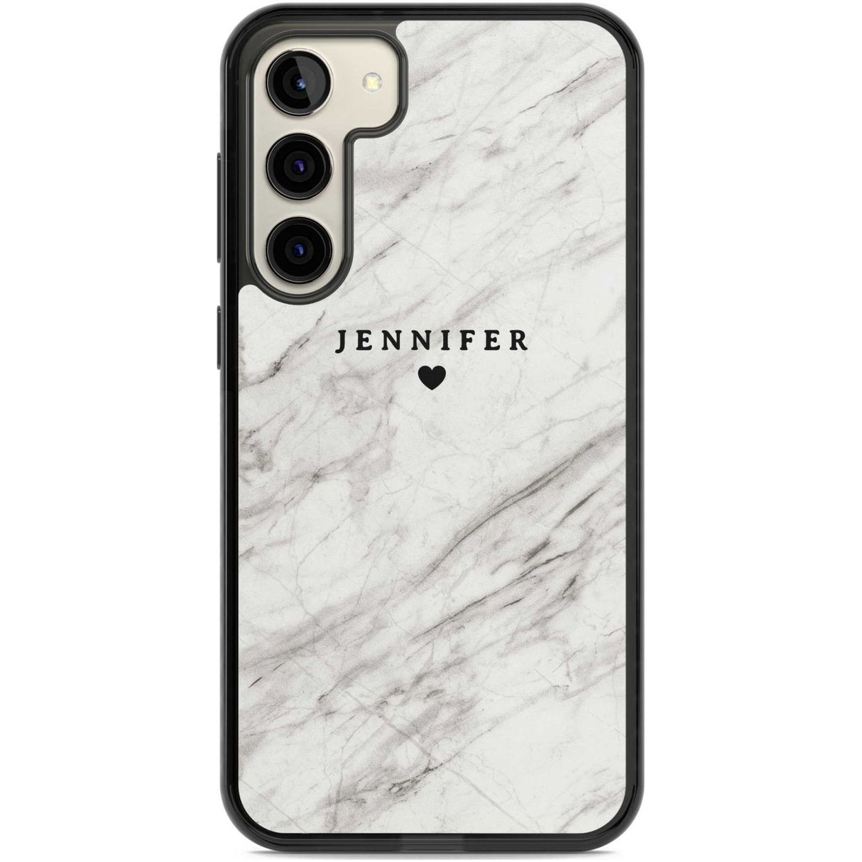 Personalised Light Grey & White Marble Texture Custom Phone Case Samsung S22 Plus / Black Impact Case,Samsung S23 Plus / Black Impact Case Blanc Space