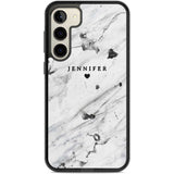 Personalised Black & White Marble Texture Custom Phone Case Samsung S22 Plus / Black Impact Case,Samsung S23 Plus / Black Impact Case Blanc Space