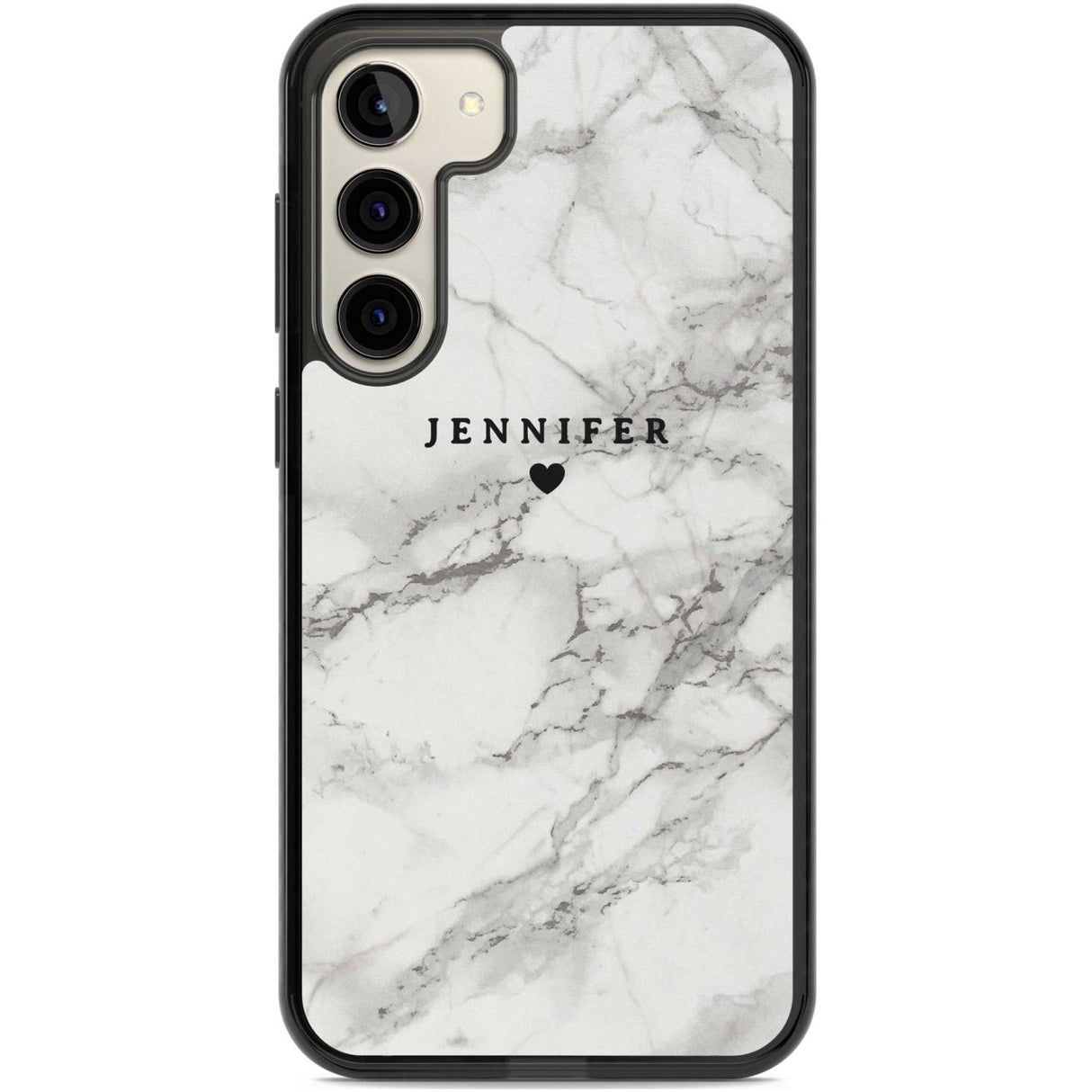 Personalised Classic Grey Marble Custom Phone Case Samsung S22 Plus / Black Impact Case,Samsung S23 Plus / Black Impact Case Blanc Space