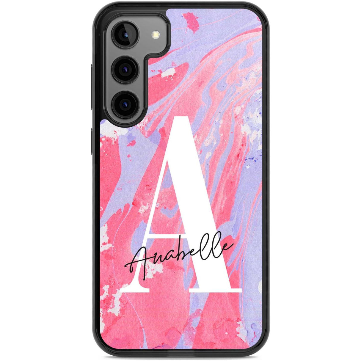 Personalised Pink & Purple - Marble Custom Phone Case Samsung S22 Plus / Black Impact Case,Samsung S23 Plus / Black Impact Case Blanc Space