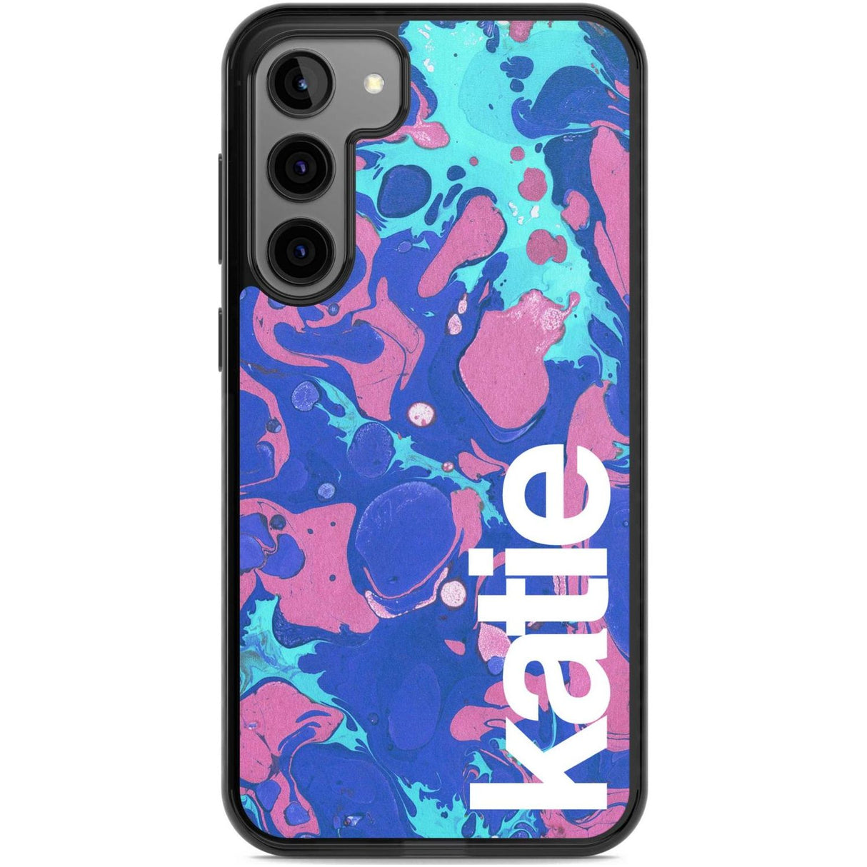 Personalised Navy, Turquoise + Purple - Marbled Custom Phone Case Samsung S22 Plus / Black Impact Case,Samsung S23 Plus / Black Impact Case Blanc Space