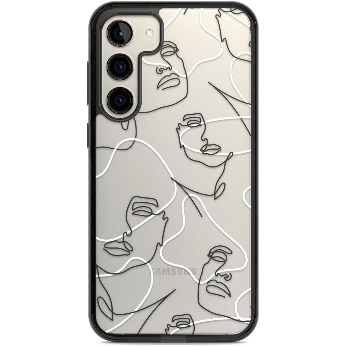 Personalised Abstract Faces Custom Phone Case Samsung S22 Plus / Black Impact Case,Samsung S23 Plus / Black Impact Case Blanc Space