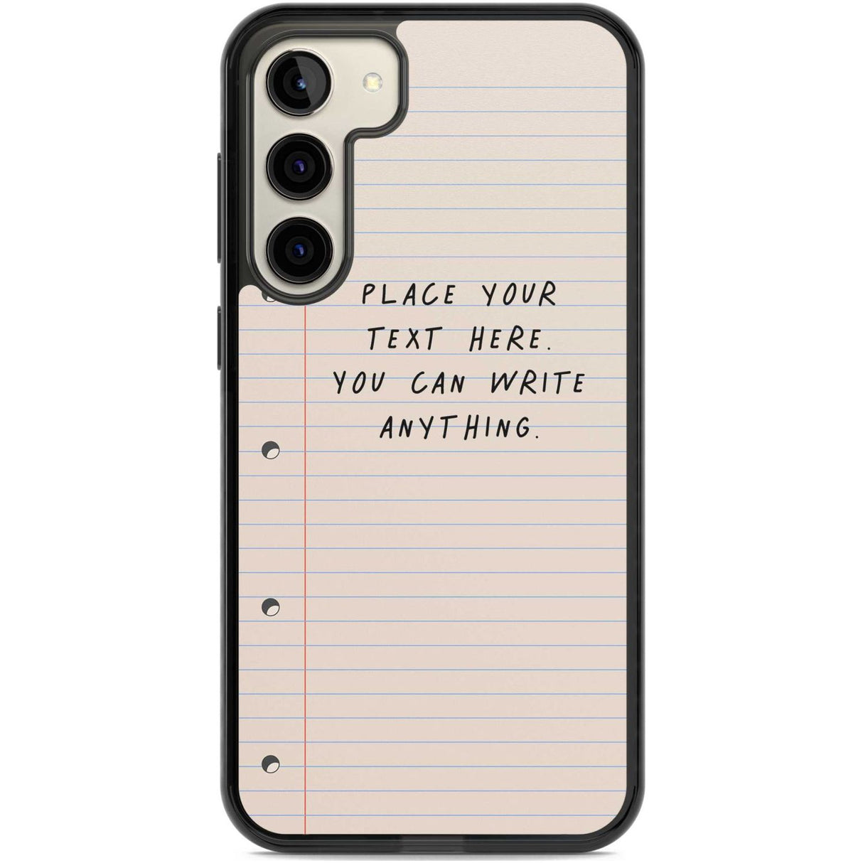 Personalised School Paper Custom Phone Case Samsung S22 Plus / Black Impact Case,Samsung S23 Plus / Black Impact Case Blanc Space