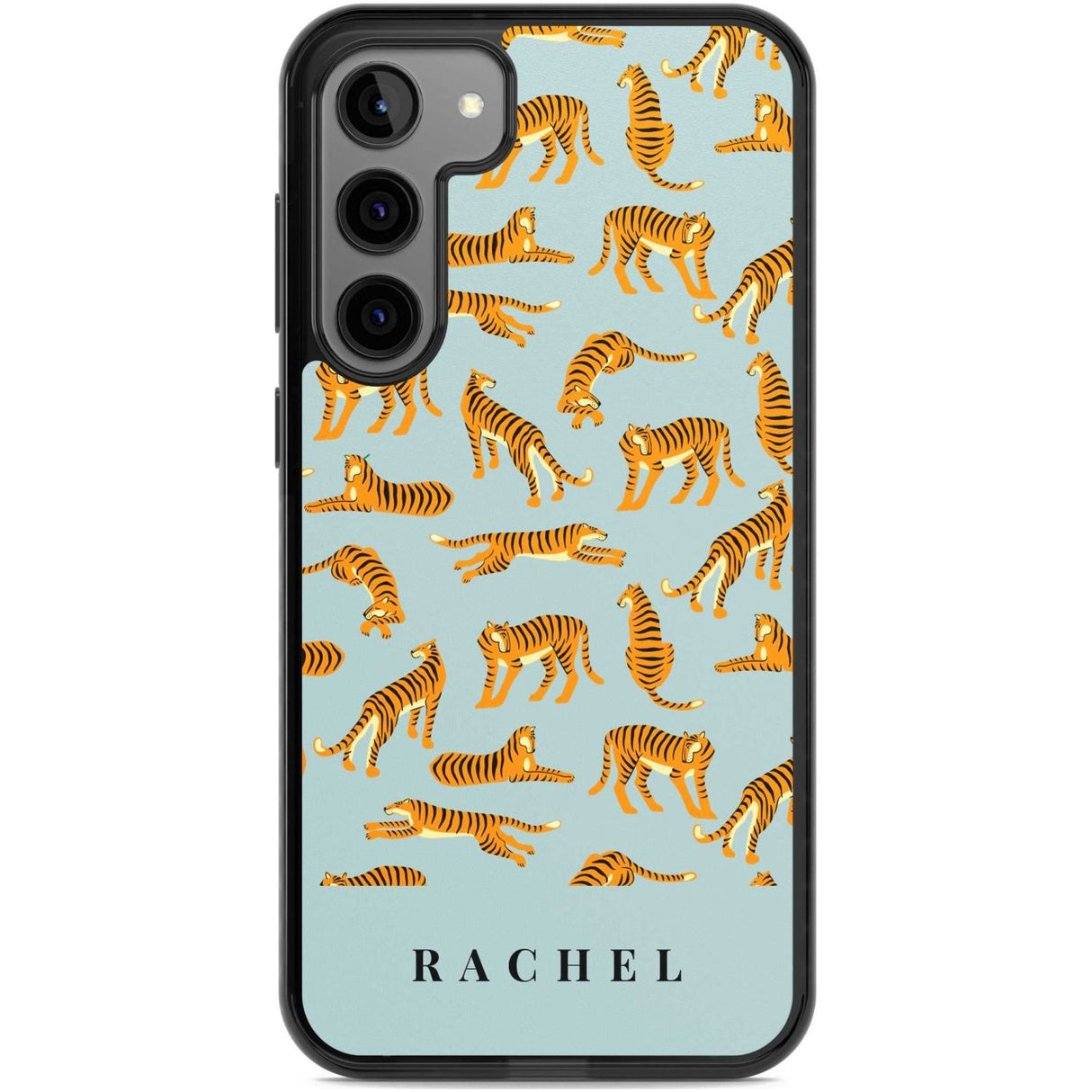 Personalised Tiger Pattern: Turquoise Blue Custom Phone Case Samsung S22 Plus / Black Impact Case,Samsung S23 Plus / Black Impact Case Blanc Space