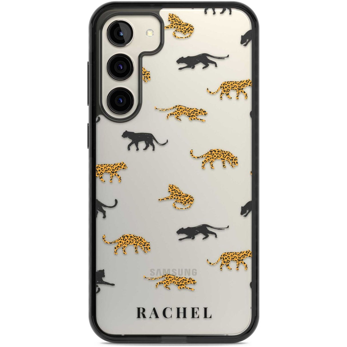 Personalised Jaguar Pattern on Transparent Custom Phone Case Samsung S22 Plus / Black Impact Case,Samsung S23 Plus / Black Impact Case Blanc Space