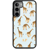 Personalised Safari Giraffe Pattern on Blue Custom Phone Case Samsung S22 Plus / Black Impact Case,Samsung S23 Plus / Black Impact Case Blanc Space