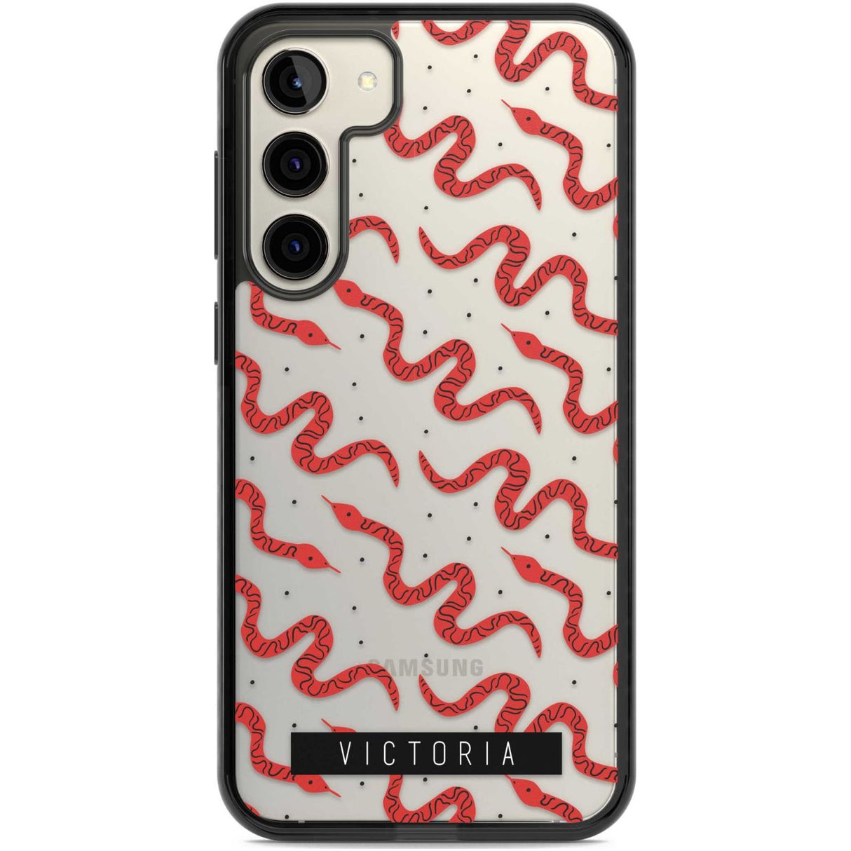 Personalised Snake Pattern Custom Phone Case Samsung S22 Plus / Black Impact Case,Samsung S23 Plus / Black Impact Case Blanc Space