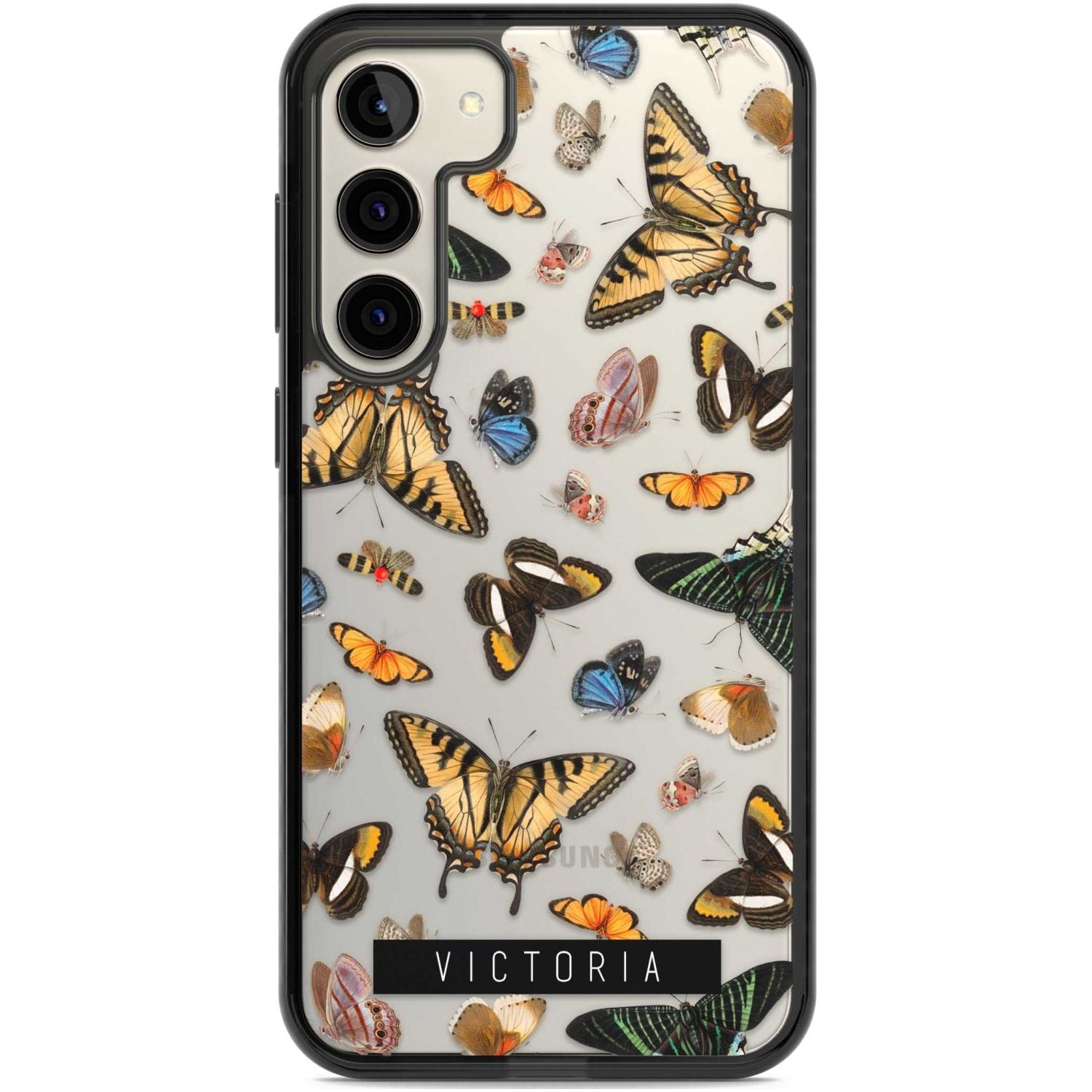 Personalised Photorealistic Butterfly Custom Phone Case Samsung S22 Plus / Black Impact Case,Samsung S23 Plus / Black Impact Case Blanc Space