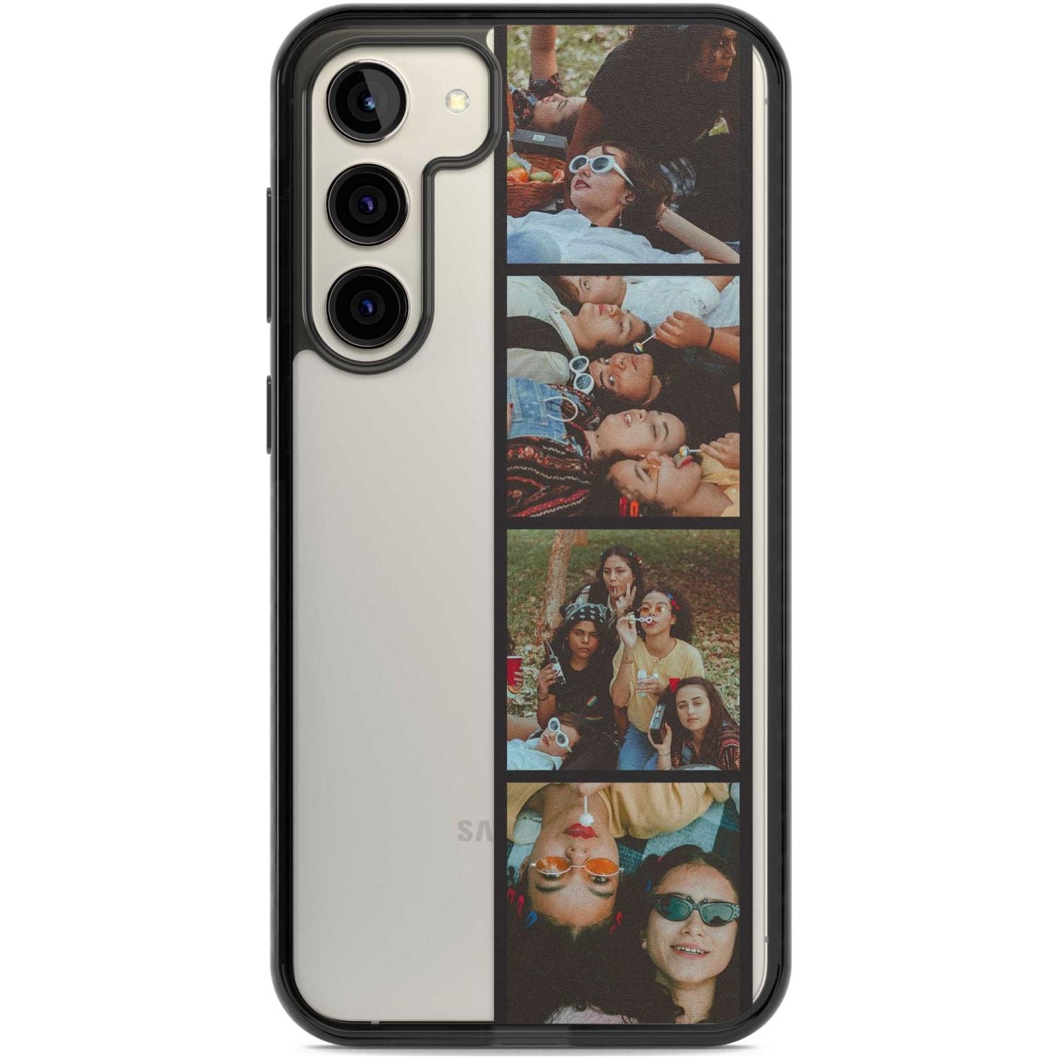 Personalised Photo Strip Custom Phone Case Samsung S22 Plus / Black Impact Case,Samsung S23 Plus / Black Impact Case Blanc Space