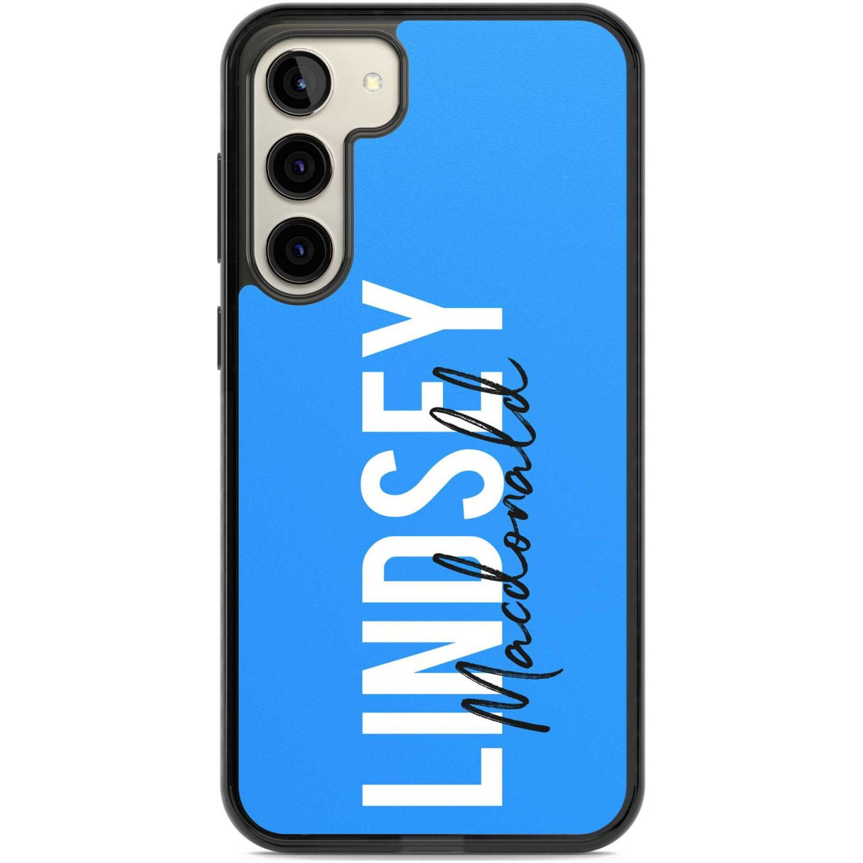 Personalised Bold Name: Blue Custom Phone Case Samsung S22 Plus / Black Impact Case,Samsung S23 Plus / Black Impact Case Blanc Space