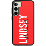 Personalised Bold Name: Red Custom Phone Case Samsung S22 Plus / Black Impact Case,Samsung S23 Plus / Black Impact Case Blanc Space