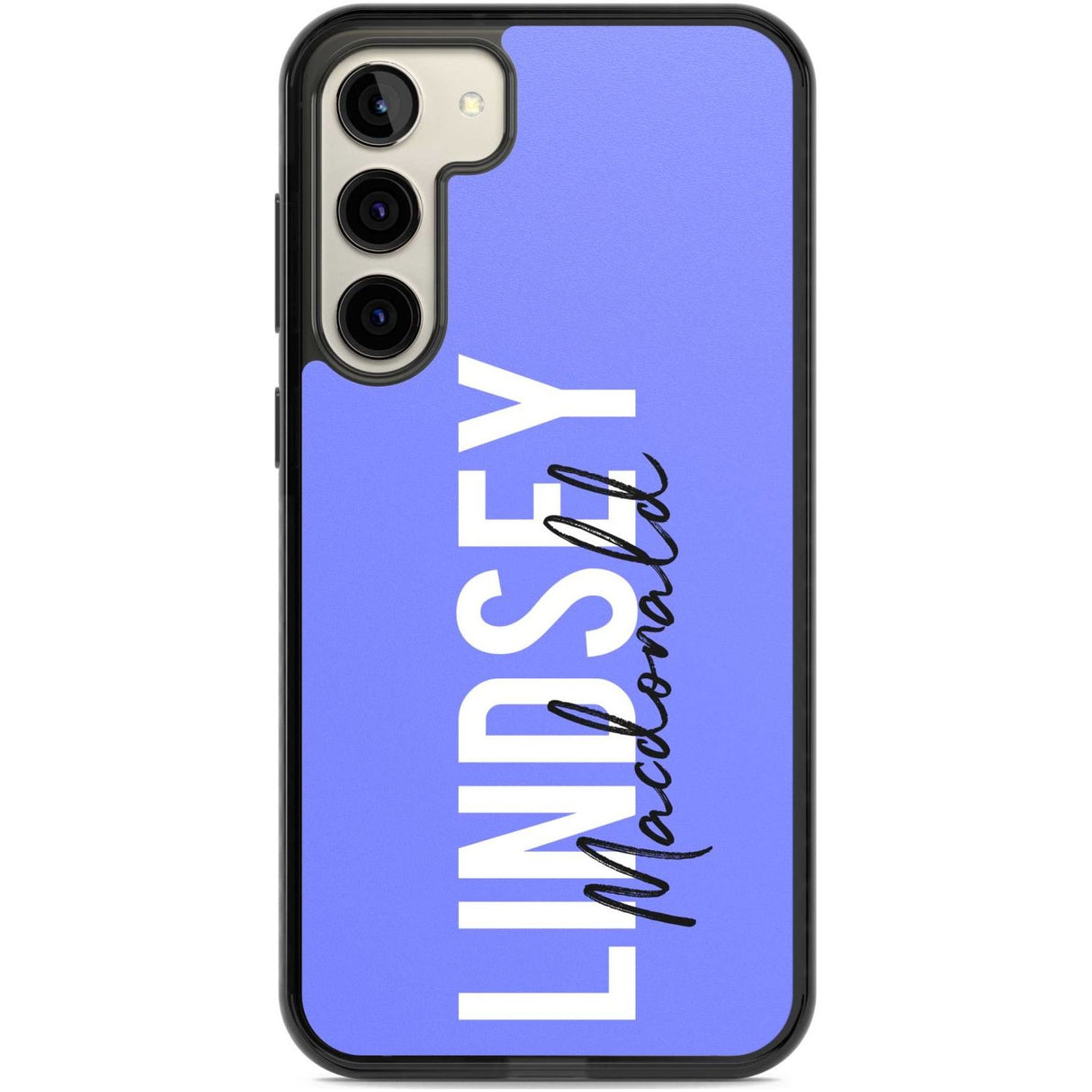 Personalised Bold Name: Purple Custom Phone Case Samsung S22 Plus / Black Impact Case,Samsung S23 Plus / Black Impact Case Blanc Space