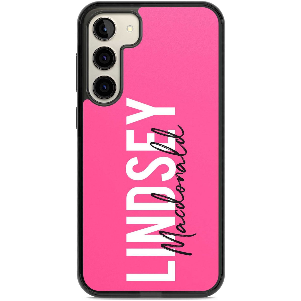 Personalised Bold Name: Pink Custom Phone Case Samsung S22 Plus / Black Impact Case,Samsung S23 Plus / Black Impact Case Blanc Space