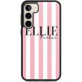 Personalised Pink Stripes Custom Phone Case Samsung S23 Plus / Black Impact Case,Samsung S22 Plus / Black Impact Case Blanc Space