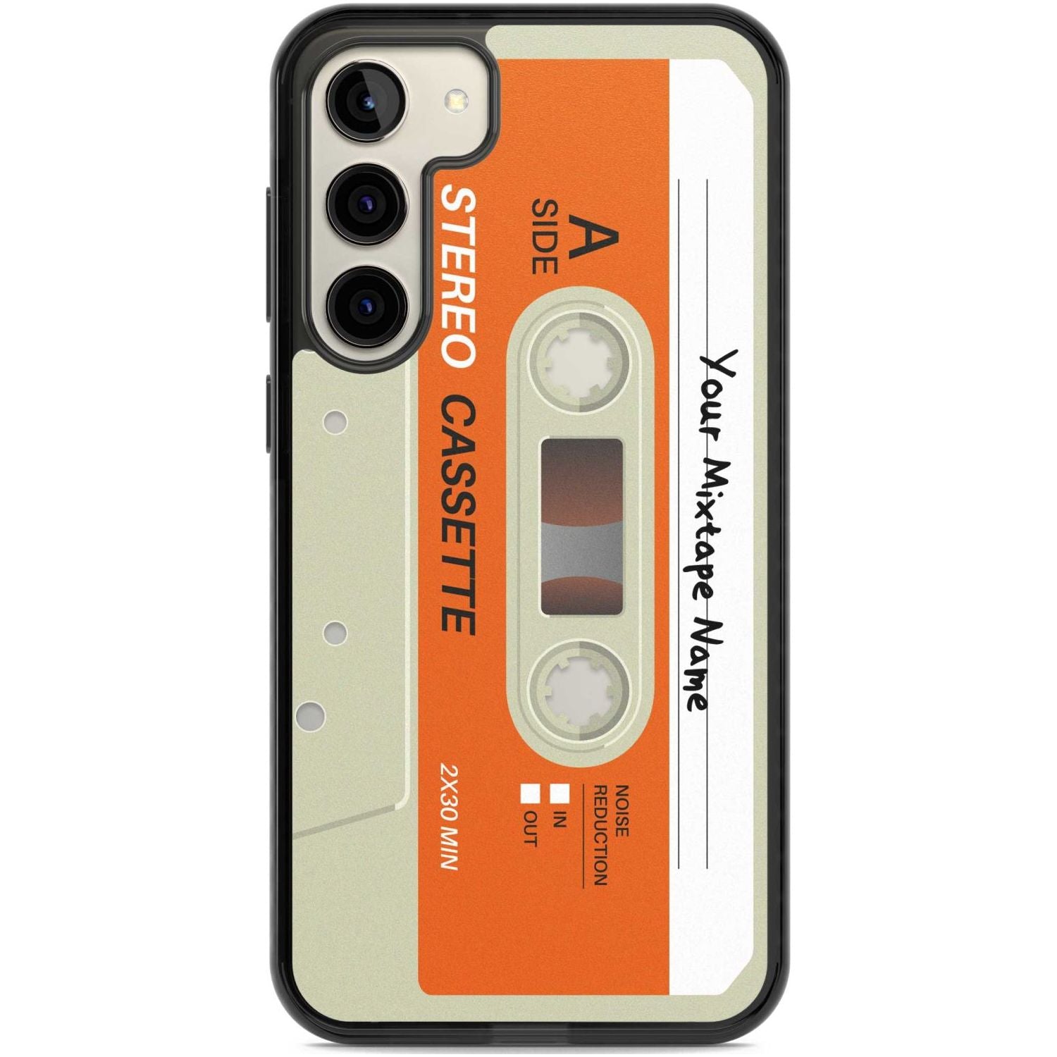 Personalised Classic Cassette Custom Phone Case Samsung S22 Plus / Black Impact Case,Samsung S23 Plus / Black Impact Case Blanc Space