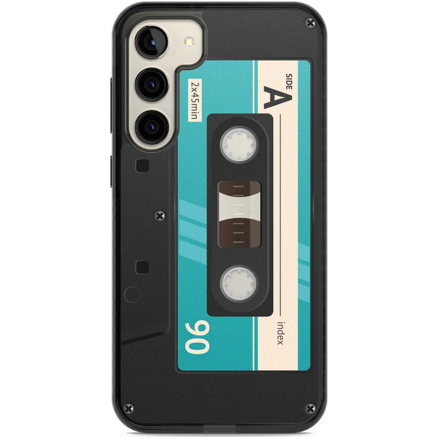 Personalised Dark Cassette Custom Phone Case Samsung S22 Plus / Black Impact Case,Samsung S23 Plus / Black Impact Case Blanc Space
