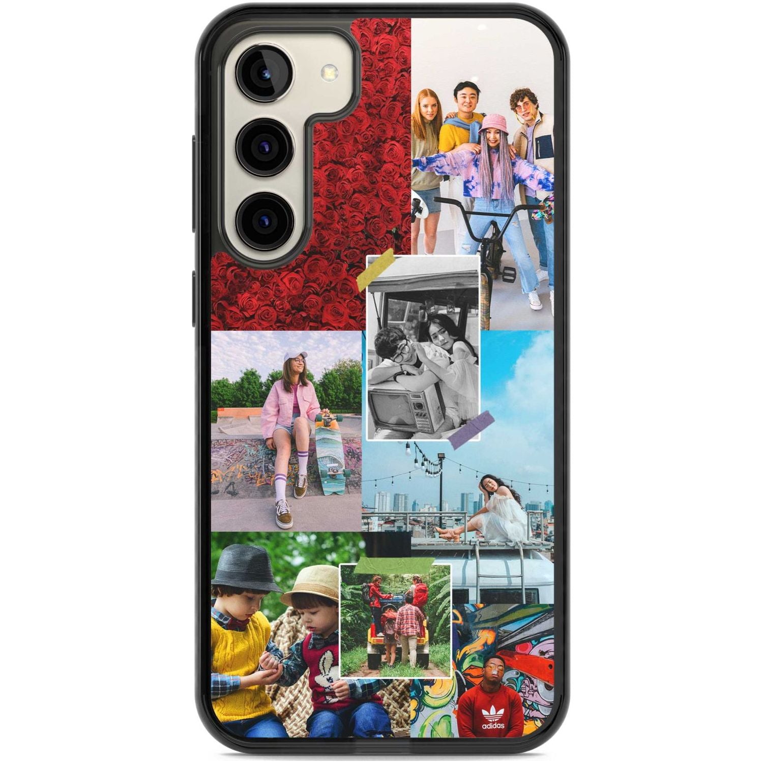 Personalised Photo Collage Custom Phone Case Samsung S22 Plus / Black Impact Case,Samsung S23 Plus / Black Impact Case Blanc Space