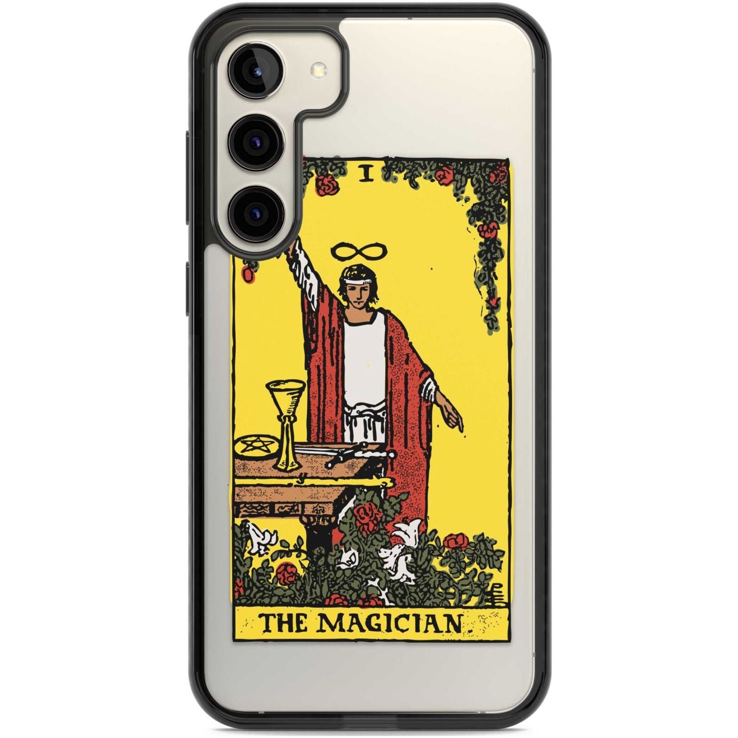 Personalised The Magician Tarot Card - Colour Phone Case Samsung S22 Plus / Black Impact Case,Samsung S23 Plus / Black Impact Case Blanc Space