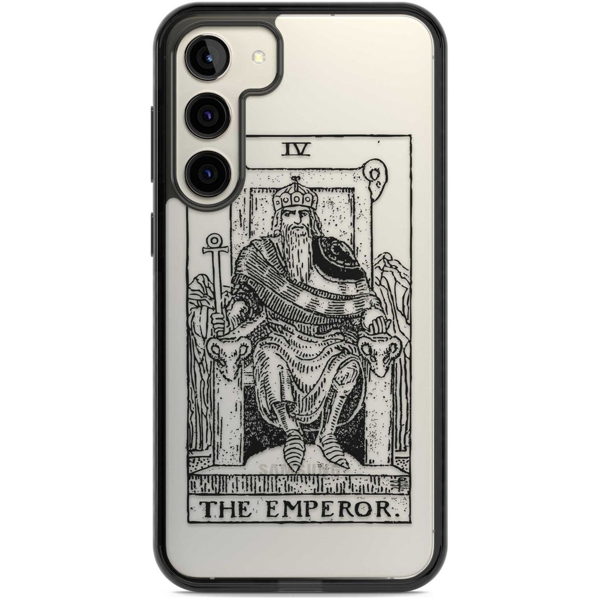 Personalised The Emperor Tarot Card - Transparent Custom Phone Case Samsung S22 Plus / Black Impact Case,Samsung S23 Plus / Black Impact Case Blanc Space