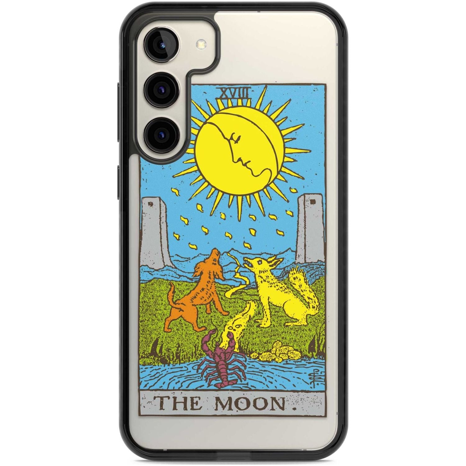 Personalised The Moon Tarot Card - Colour Custom Phone Case Samsung S22 Plus / Black Impact Case,Samsung S23 Plus / Black Impact Case Blanc Space