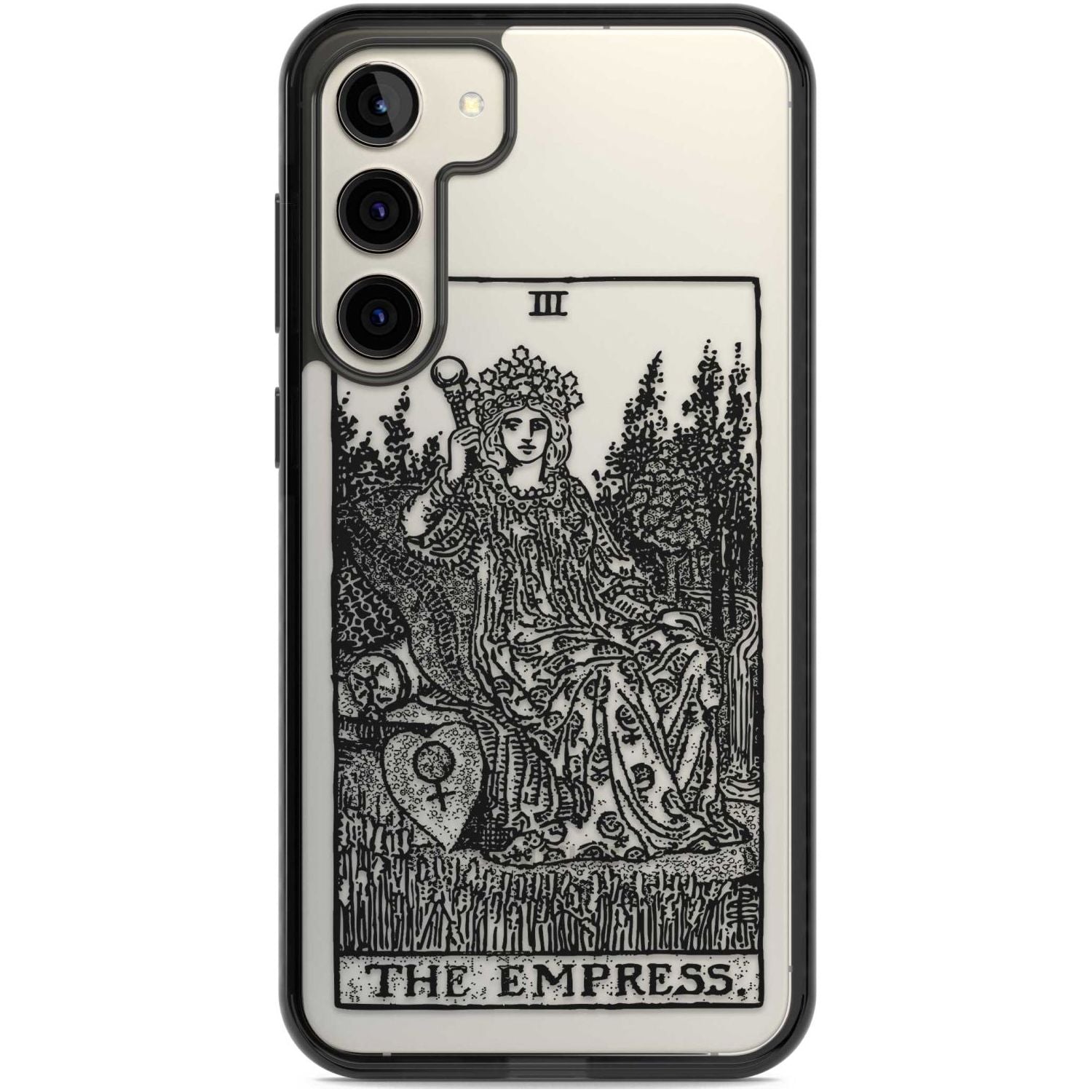 Personalised The Empress Tarot Card - Transparent Custom Phone Case Samsung S22 Plus / Black Impact Case,Samsung S23 Plus / Black Impact Case Blanc Space