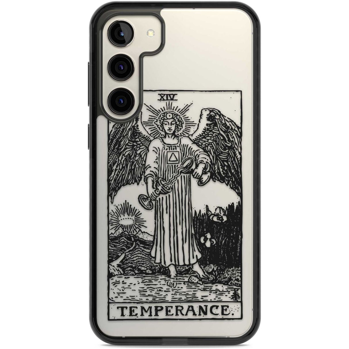 Personalised Temperance Tarot Card - Transparent Custom Phone Case Samsung S22 Plus / Black Impact Case,Samsung S23 Plus / Black Impact Case Blanc Space