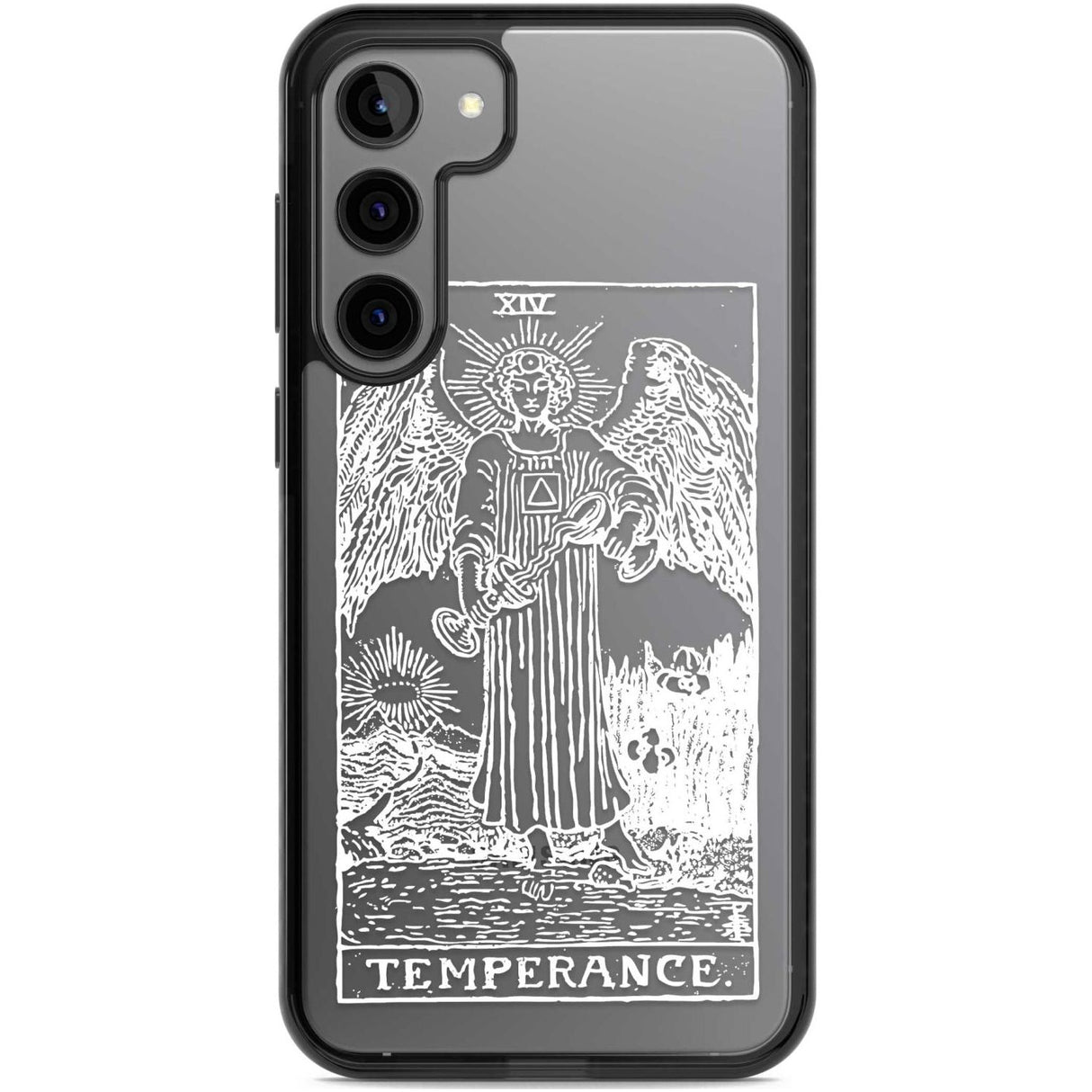 Personalised Temperance Tarot Card - White Transparent Custom Phone Case Samsung S22 Plus / Black Impact Case,Samsung S23 Plus / Black Impact Case Blanc Space
