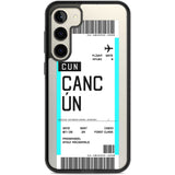 Personalised Cancún Boarding Pass Custom Phone Case Samsung S22 Plus / Black Impact Case,Samsung S23 Plus / Black Impact Case Blanc Space