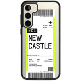 Personalised Newcastle Boarding Pass Custom Phone Case Samsung S22 Plus / Black Impact Case,Samsung S23 Plus / Black Impact Case Blanc Space