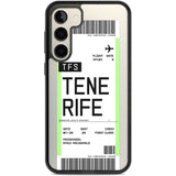 Personalised Tenerife Boarding Pass Custom Phone Case Samsung S22 Plus / Black Impact Case,Samsung S23 Plus / Black Impact Case Blanc Space