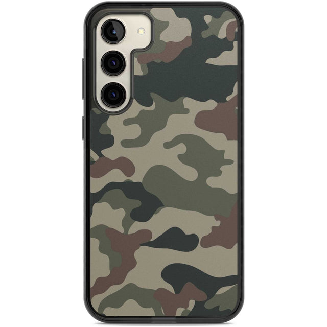 Green and Brown Camo Phone Case Samsung S22 Plus / Black Impact Case,Samsung S23 Plus / Black Impact Case Blanc Space
