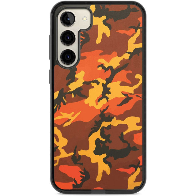 Orange Camo Phone Case Samsung S22 Plus / Black Impact Case,Samsung S23 Plus / Black Impact Case Blanc Space