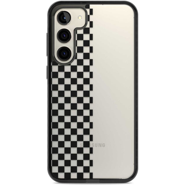 Checker: Half Black Check on Clear Phone Case Samsung S22 Plus / Black Impact Case,Samsung S23 Plus / Black Impact Case Blanc Space