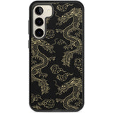 Black and Gold Dragon Pattern Phone Case Samsung S22 Plus / Black Impact Case,Samsung S23 Plus / Black Impact Case Blanc Space