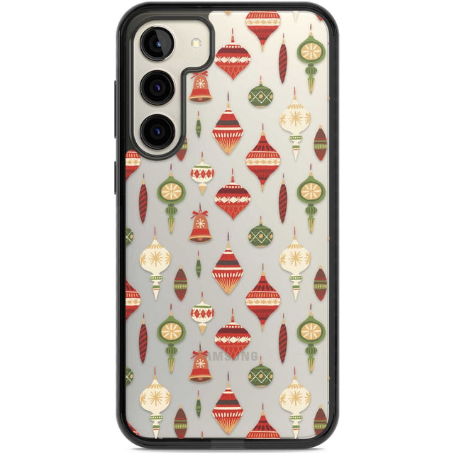 Christmas Baubles Pattern Phone Case Samsung S22 Plus / Black Impact Case,Samsung S23 Plus / Black Impact Case Blanc Space
