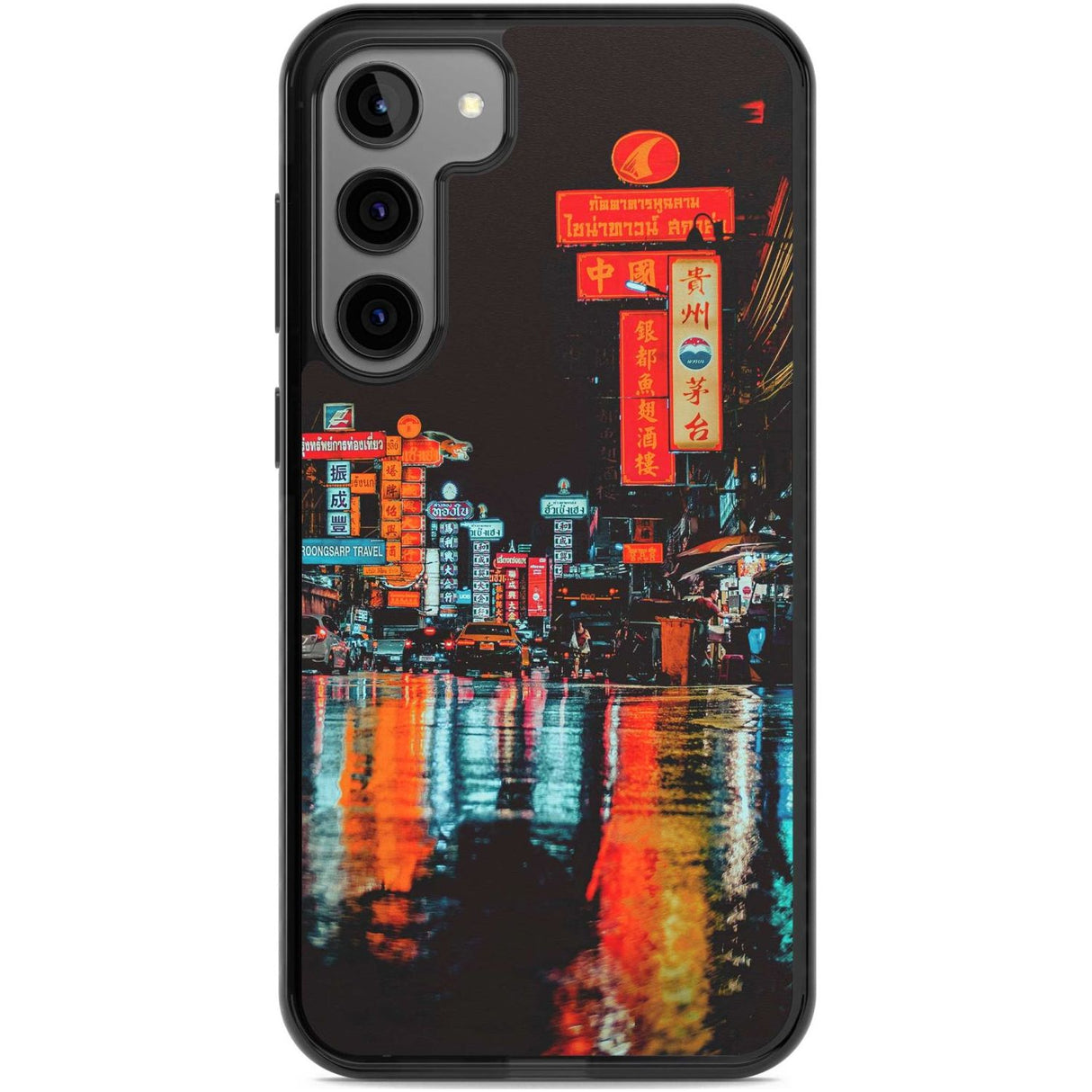 Neon City Phone Case Samsung S22 Plus / Black Impact Case,Samsung S23 Plus / Black Impact Case Blanc Space