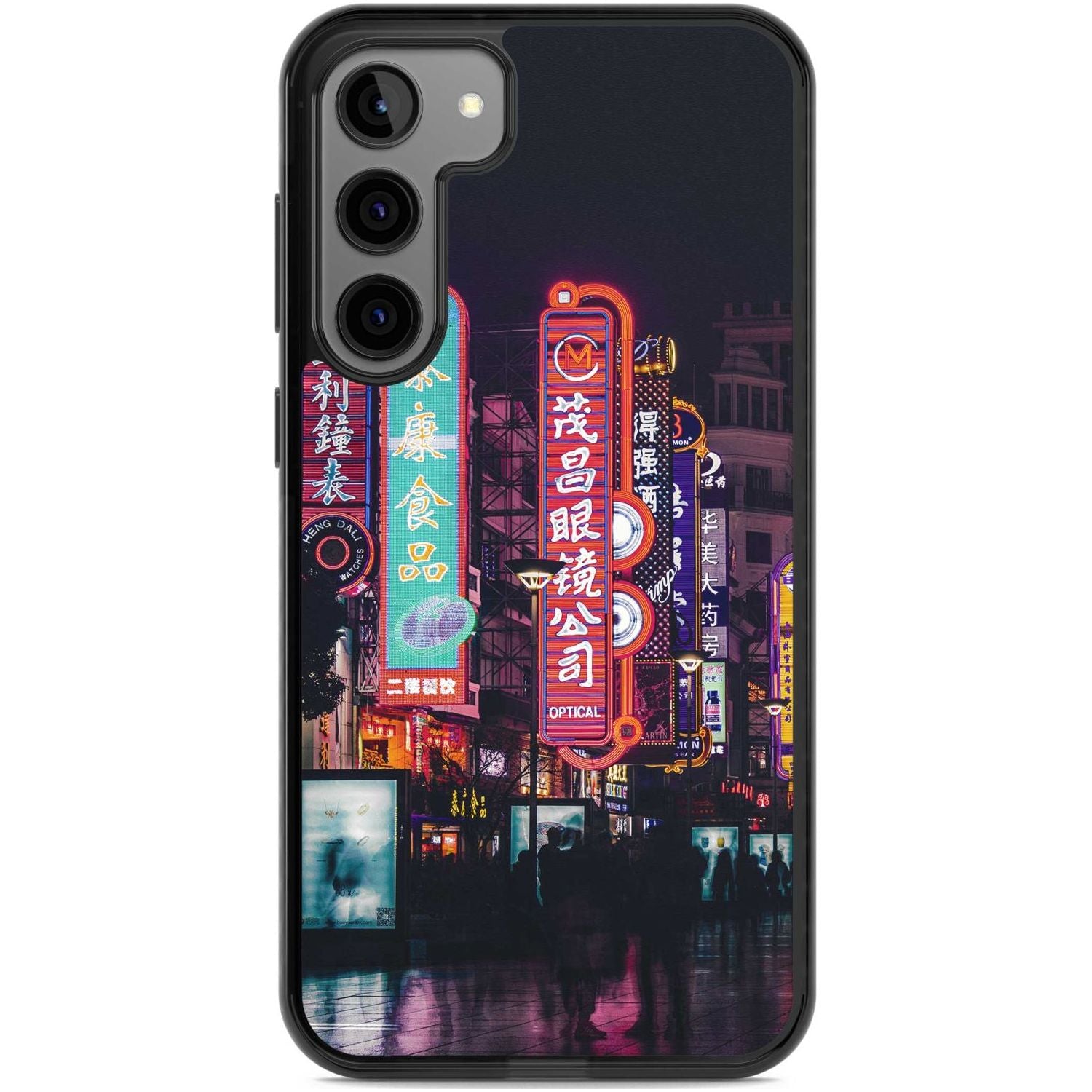 Busy Street - Neon Cities Photographs Phone Case Samsung S22 Plus / Black Impact Case,Samsung S23 Plus / Black Impact Case Blanc Space